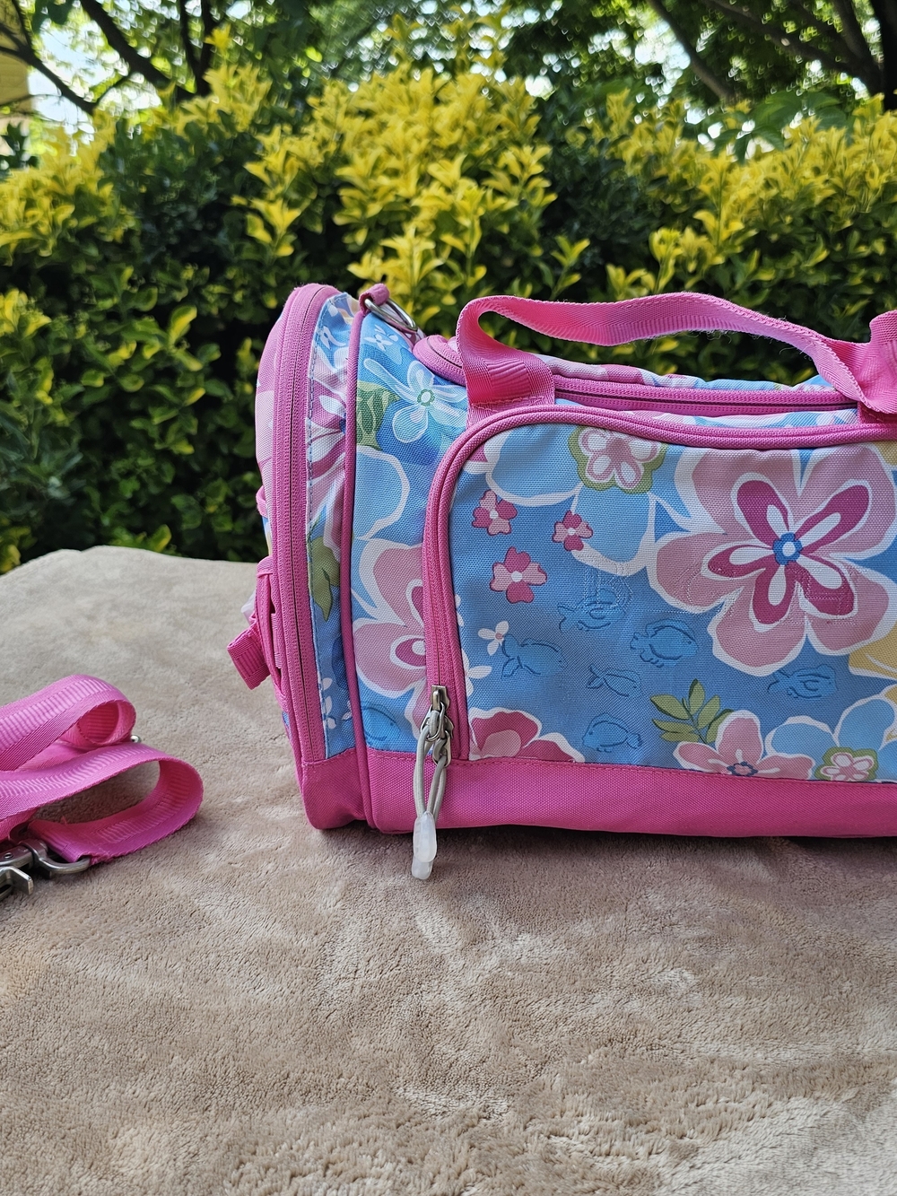 Pottery Barn Kids Pink Floral Duffle/weekend Bag